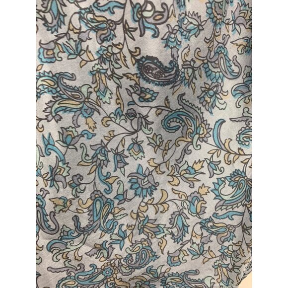 B.B. Dakota Womens Blue Paisley Short Sleeve 100% Silk Blouse Size M - Picture 4 of 5